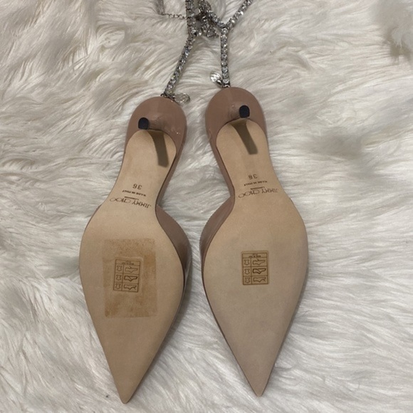 New Jimmy Choo Saeda Crystal ankle strap pointed toe pump size 36EU - Picture 10 of 15